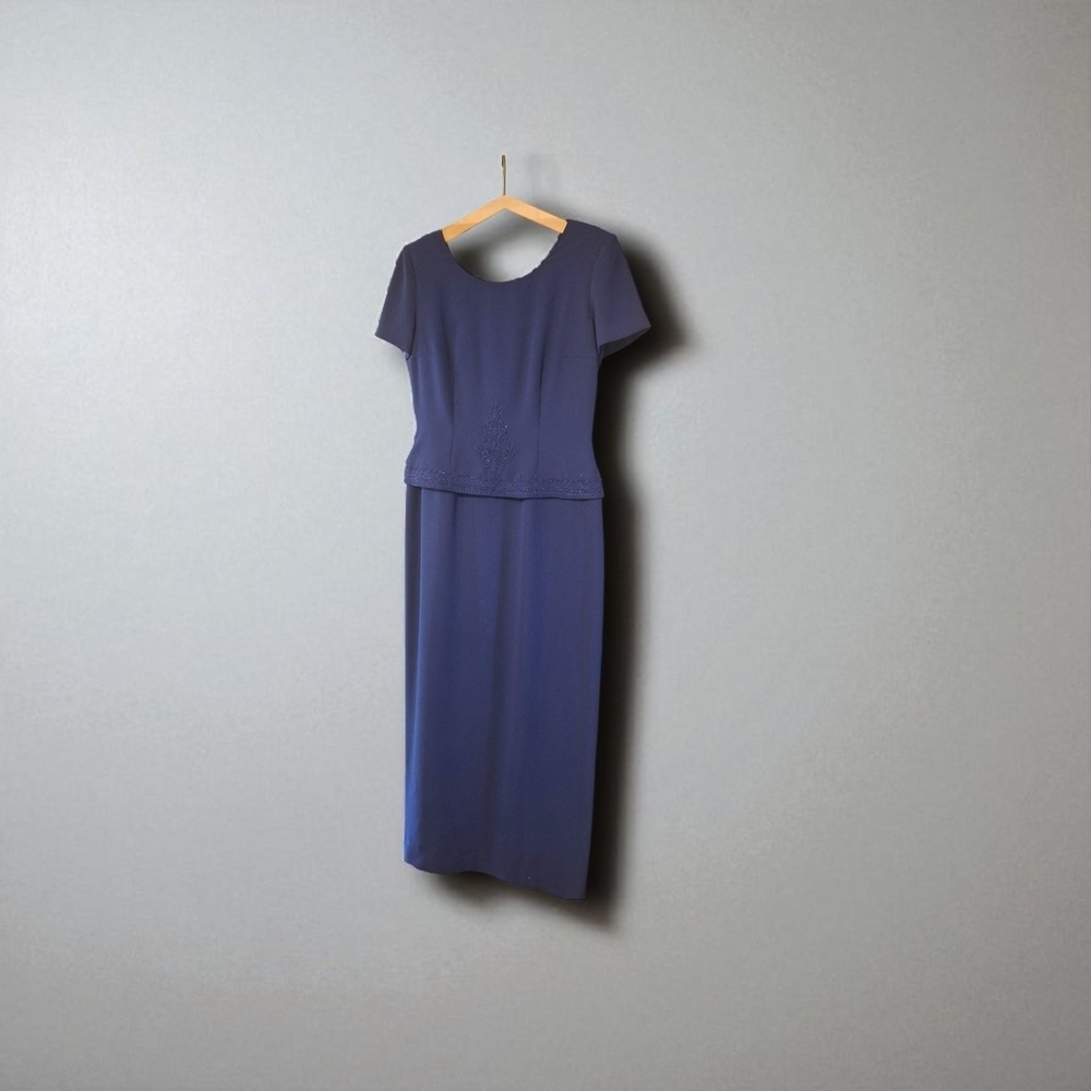 Donna MORGAN Vintage Donna Morgan Elegant Blue Midi Dress SIZE 10